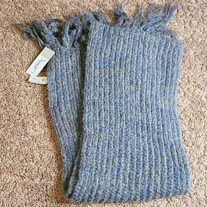 Multicolored knit fringed scarf
